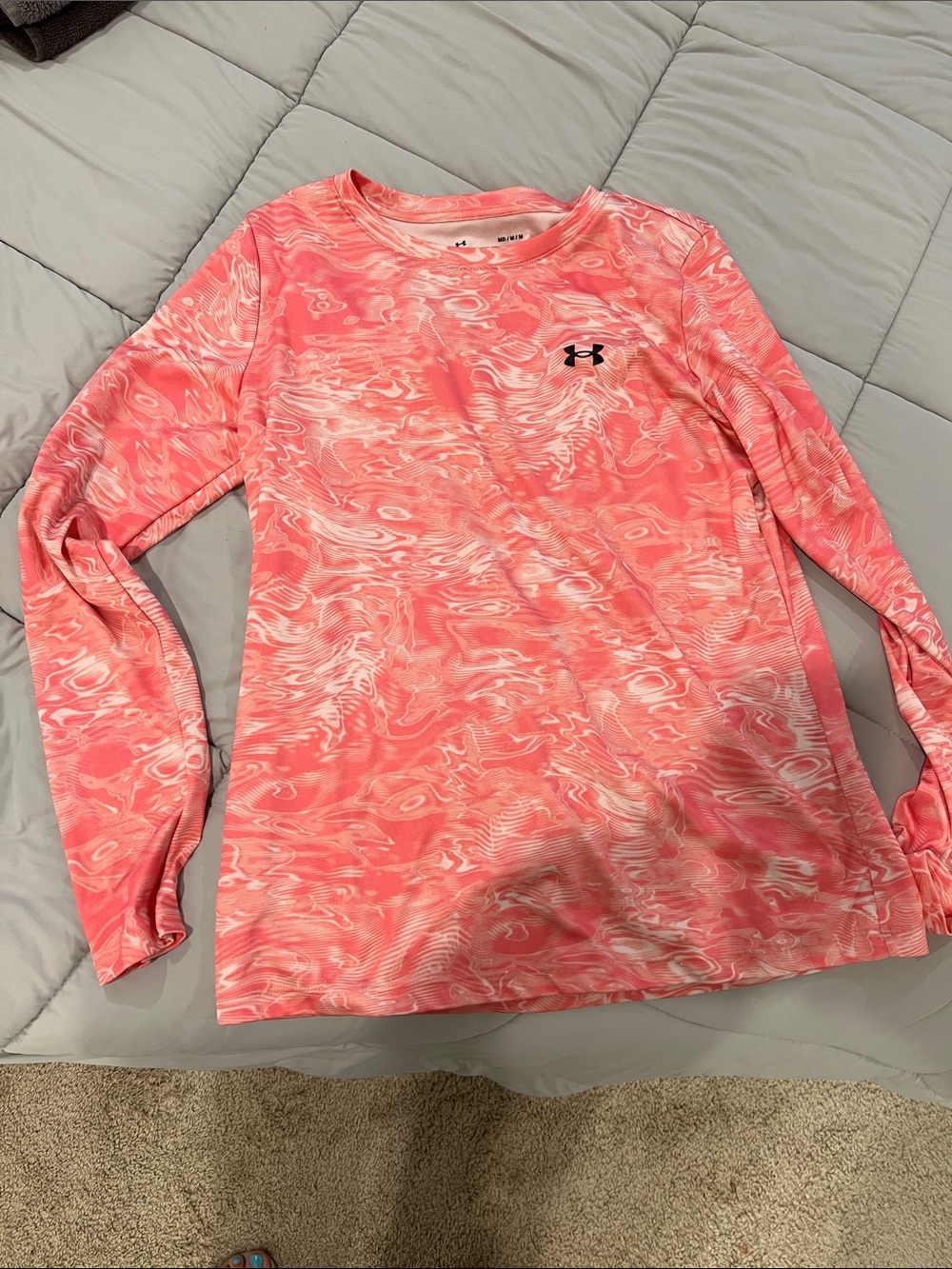 Under Armour Women’s Coral Pink Swirl Long-Sleeve Performance Tee